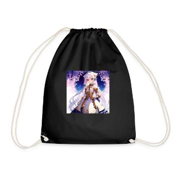 Anime Fantasy Girl 9 - Drawstring Bag - black - Front