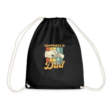 Happiness is being a Dad - Drawstring Bag - black - Front