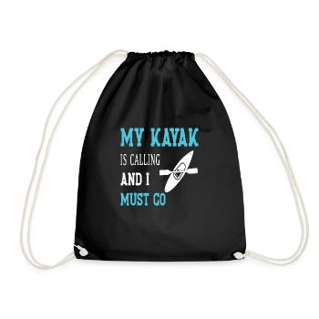My Kayak is calling and i must Go - Drawstring Bag - black - Front