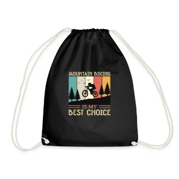 Mountain Biking is my Best Choice - Drawstring Bag - black - Front
