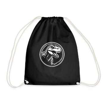 Dino Dinosaur Dinosaurs Paleontology - Drawstring Bag - black - Front