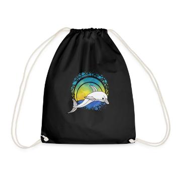 Dolphin - Drawstring Bag - black - Front