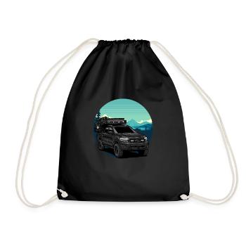 Pickup // Cabin // Outdoor - Drawstring Bag - black - Front