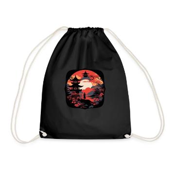 Japanese Night #1 - Drawstring Bag - black - Front