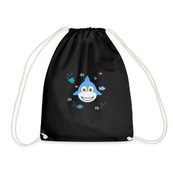 requin enfant avec petit poisson - Sac de sport léger - noir - Devant