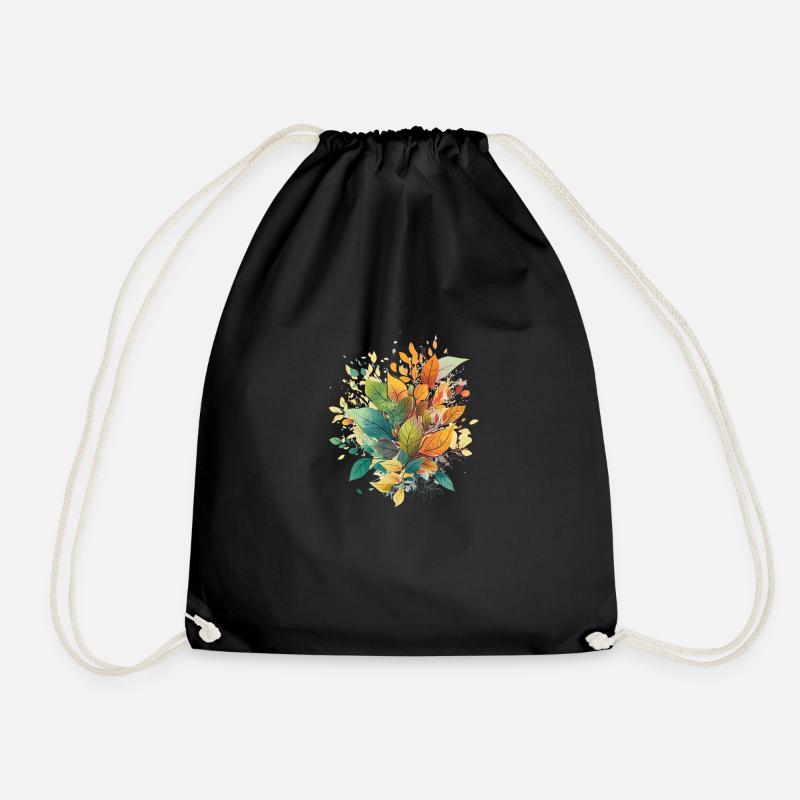 Autumn palette - Drawstring Bag - black