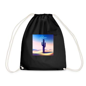 Alone cactus - Drawstring Bag - black - Front