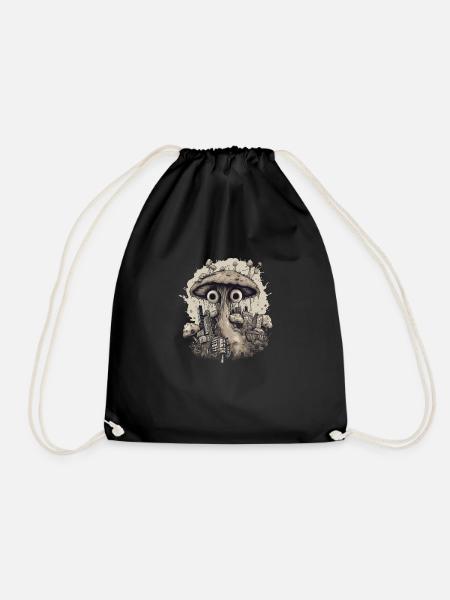 Mushroom Monster. Pilzmonster - Turnbeutel - Schwarz