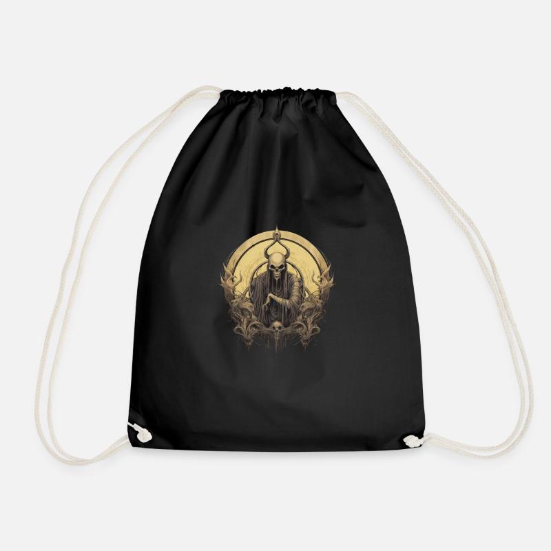 "Death" Heavy Metal design. - Drawstring Bag - black