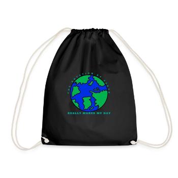 rotation of the earth - Drawstring Bag - black - Front