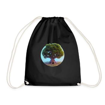 Lebensbaum Yoga Baum des Lebens Meditation - Turnbeutel - Schwarz - Vorne