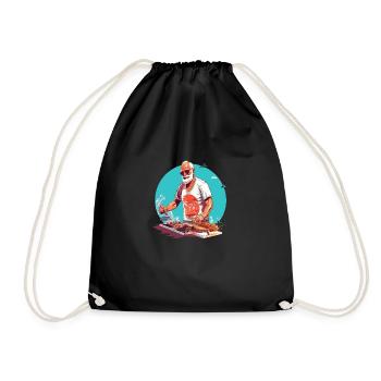Barbecue Time #2 - Drawstring Bag - black - Front
