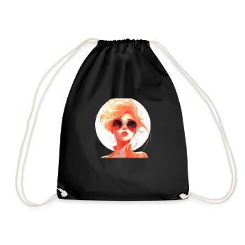 Sun Women #6 - Drawstring Bag - black - Front