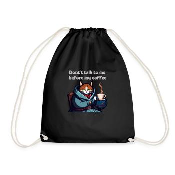 Drôle de chat et de café - Sac de sport léger - noir - Devant