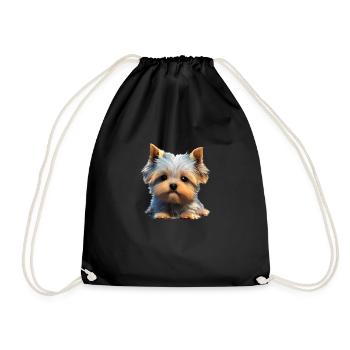 Yorkshire Terrier Puppy Dog Dog Owner - Drawstring Bag - black - Front