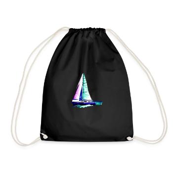 Voile, voile, voilier, voilier - Sac de sport léger - noir - Devant