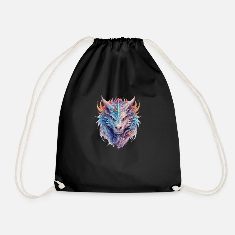Dragon Face - Drawstring Bag - black