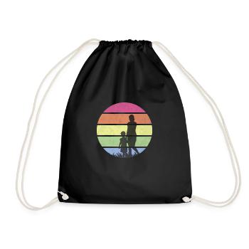 Geschenkideen zum Muttertag für Retro Mom - Turnbeutel - Schwarz - Vorne