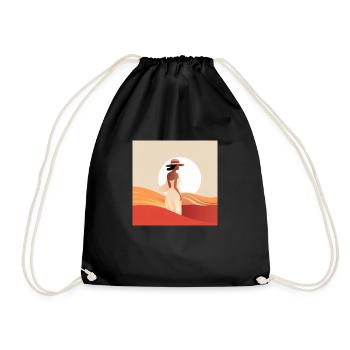 Minimalist Summer - Drawstring Bag - black - Front
