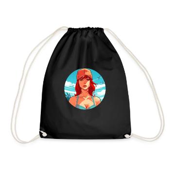 Sun Women - Drawstring Bag - black - Front