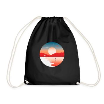 Minimalist Summer - Drawstring Bag - black - Front