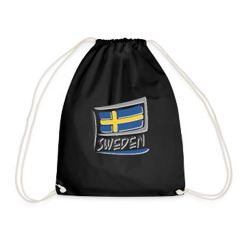 Drapeau de la Suède - Sac de sport léger - noir - Devant