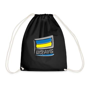 Ukraine Flag Flag - Drawstring Bag - black - Front