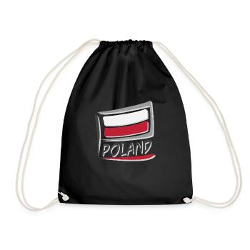 Poland Flag Flag - Drawstring Bag - black - Front