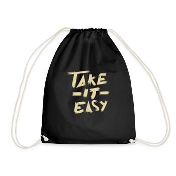 Take it Easy - Drawstring Bag - black - Front