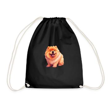 Chow Chow Kunst - Turnbeutel - Schwarz - Vorne