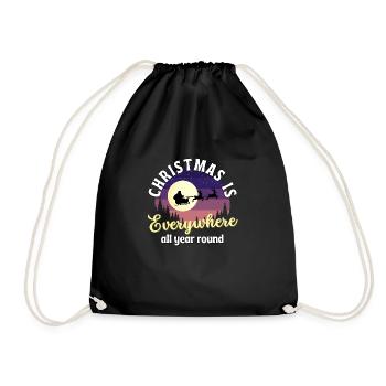 Christmas is everywhere all year round. - Drawstring Bag - black - Front