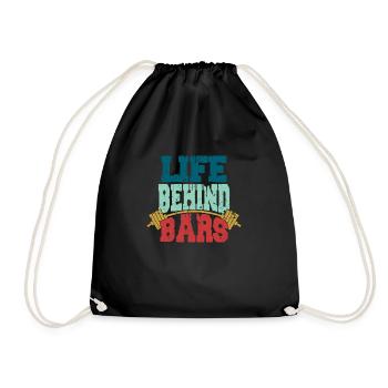 Life Behind Bars Workout Training Weight Lifting - Drawstring Bag - black - Front