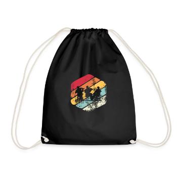 Vintage Musiker Geschenk - Turnbeutel - Schwarz - Vorne