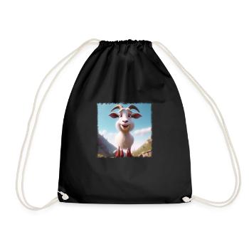 Chèvre heureuse - Sac de sport léger - noir - Devant