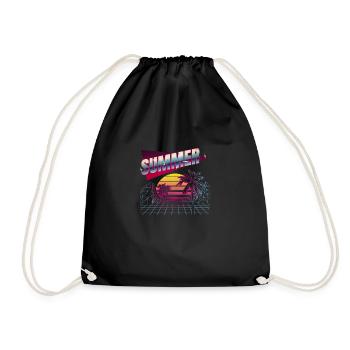 Summer T-shirt - Drawstring Bag - black - Front