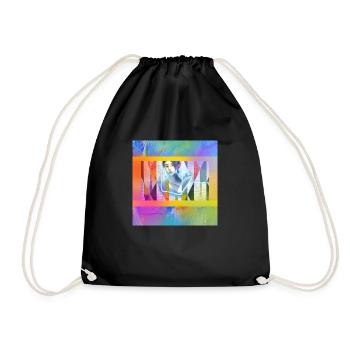 Anime colorful - Drawstring Bag - black - Front