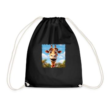 Niedliche Giraffe - Turnbeutel - Schwarz - Vorne