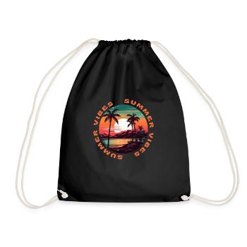 Summer Vibes, Summer Design - Turnbeutel - Schwarz - Vorne