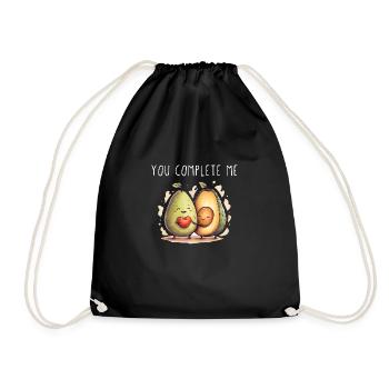 You complete me Avocado Love - Drawstring Bag - black - Front