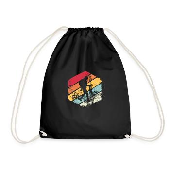 Vintage gift hike - Drawstring Bag - black - Front