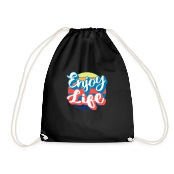 Enjoy Life - Drawstring Bag - black - Front