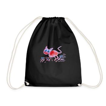 Cheshire cat, abstract painting - Drawstring Bag - black - Front