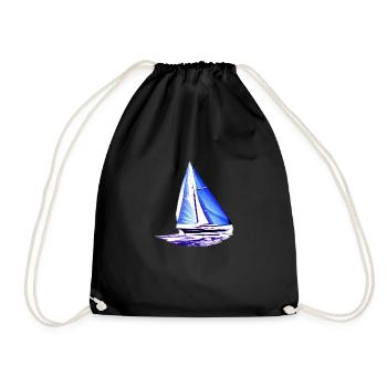Sailor Sailing Ship Sailing Sailing Sailing Boat: - Drawstring Bag - black - Front