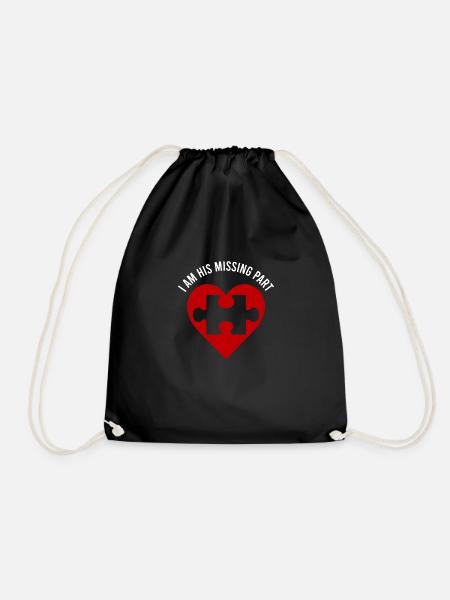 I am his missing part Freundin Ehefrau Paare Gift - Turnbeutel - Schwarz