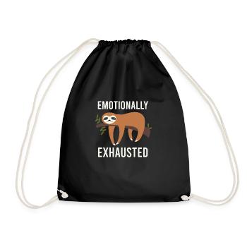 Animaux mignons paresseux émotionnel épuisé drôle - Sac de sport léger - noir - Devant