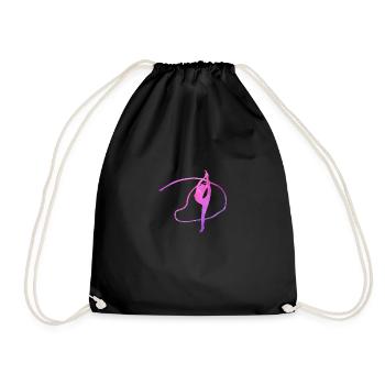 Acrobatic Gymnastics Girls Double Exposure - Drawstring Bag - black - Front