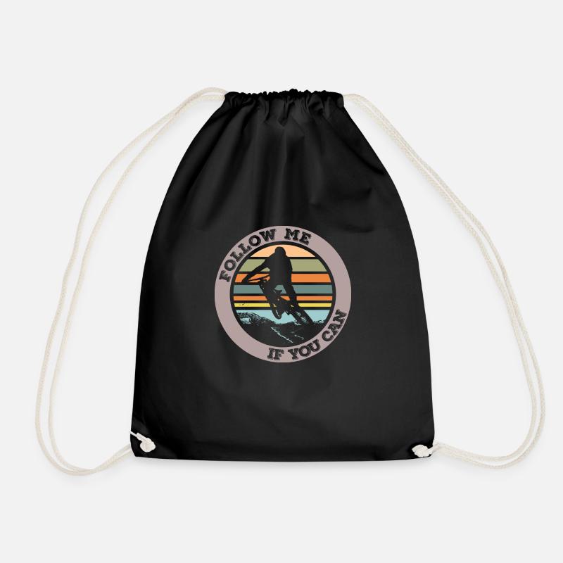 Follow me if you can - Drawstring Bag - black