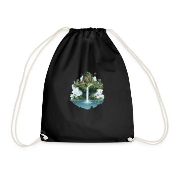 Paysage avec cascade - Sac de sport léger - noir - Devant