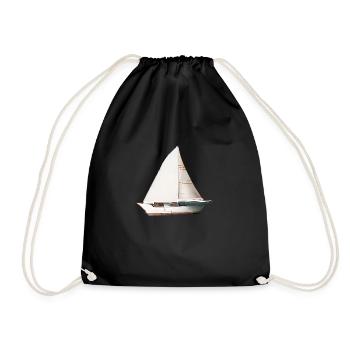 Segelsport Segler Segelboot Segelschiff Segeln - Turnbeutel - Schwarz - Vorne