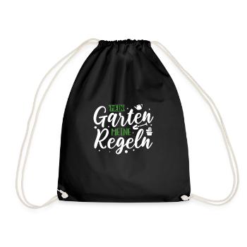 Gärtner Gartenarbeit Mein Garten Meine Regeln - Turnbeutel - Schwarz - Vorne